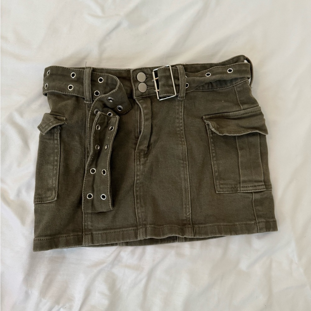 Windsor Green Cargo Mini Skirt Casual